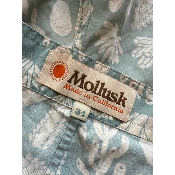 Mollusk Pale Blue Cactus Swim Trunks Size 34 - Picture 5 of 5
